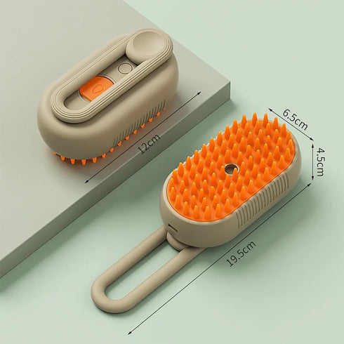 3 In 1 Steamy Cat Brush: Self Cleaning Steam Grooming Brush for Cat and Dog, Massage & Hair Removal Comb