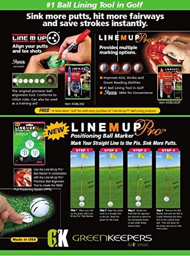 Line M Up Pro Precision Golf Ball Alignment Tool, Putt Positioning Ball Marker & Sharpie