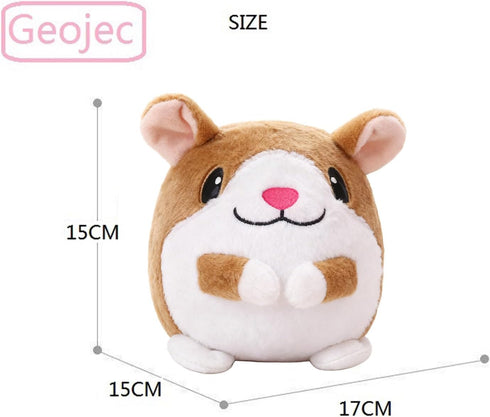 Geojec Interactive Dog Toys,Active Moving Pet Plush Toy with Recording and Music Modes, Jumping Squeaky Song shaking