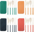 JEPELUS 4 Sets Reusable Travel Utensils Set with Case, Collapsible Utensil Sets