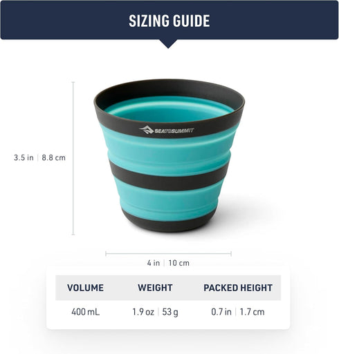 Sea to Summit Frontier Ultralight Collapsible Camp Cup, 12 Ounce Aqua Sea Blue