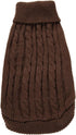 CHBORCHICEN Small Dog Sweaters, Knitted Pet Cat Warm Sweatshirt for Winter, Brown, Large, Kitten Puppy Sweater