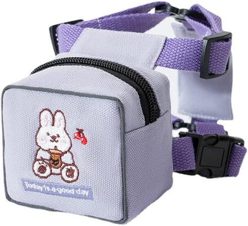Dog Cute Plush Backpack with Pocket, Adjustable Dog Harness Vest with D-Ring for Cats Small Medium Dogs, Cartoon