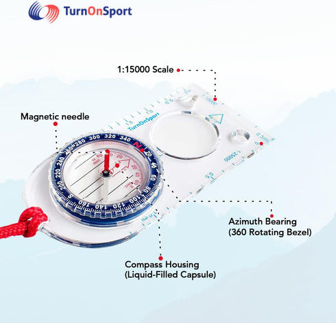 Backpacking Orienteering Compass - Hiking Compass | Advanced Scout Compass Camping and Navigation | Boy Scout Compass