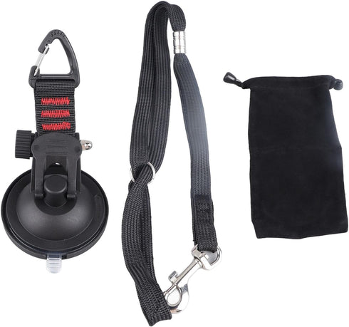 Dog Bathing Tether with Heavy Suction Cup, Rubber Bathing Leash with Adjustable Collar for Dogs and Cats, Portable
