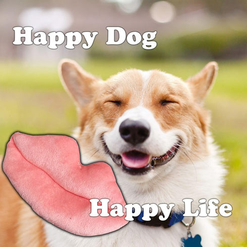 Generic Pink Lips Plush Fetch Dog Toy Pet-Safe, Machine-Washable Material with Squeaker for Bonding, Play Time, Mental