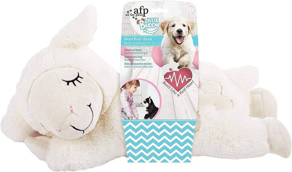 ALL FOR PAWS Puppy Heartbeat Stuffed Animal Toy, Soothing Dog Anxiety Toys, Plush Comfort for Crate Sleep Aid