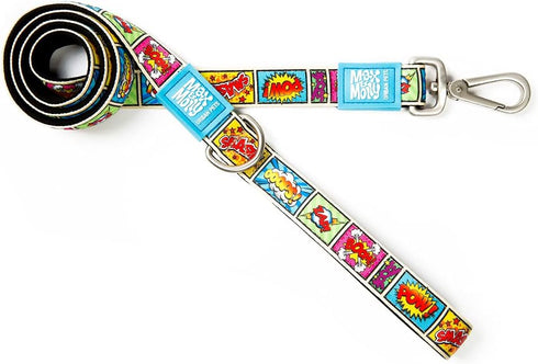 Max & Molly Classic Dog Leash, Durable Neoprene Fabric, Comfort Grip Handle, Brushed Silver Hardware, Machine Washable