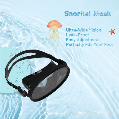 Gugxiom Adult Diving Mask Snorkel Gear, Anti Fog Swim Mask with Tempered Glass for Water Sports