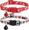 BoomBone 2 Pack Valentines Cat Collar, Breakaway Safety Adjustable Collars with Bell for Kitten