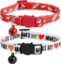 BoomBone 2 Pack Valentines Cat Collar, Breakaway Safety Adjustable Collars with Bell for Kitten