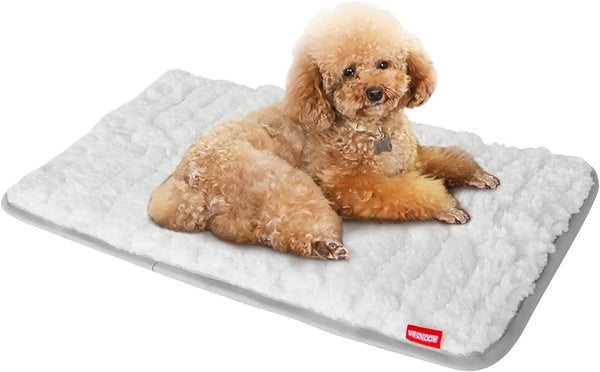 Soft Plush Dog Bed Crate Mat (21" X 14"), Machine Washable Dog Sleeping Mat with Anti Slip Bottom