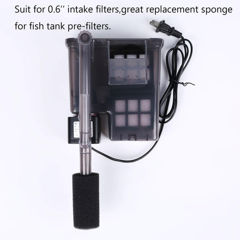 8 Pack Pre-Filter Sponge Aquarium Pre Filter Foam Rolls 0.6” Intake Replacement Sponges for Fish Tank Filter Accessories