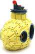 Yellow Submarine Style Bubble Maker Decoration for Fish Tank, Hiding Cave with Air Stone