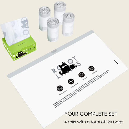 AWoHH 120 Draw-Pack 5/4/3 25.2 15.7 Tidy Automatic Litter Box Bags Cat Litter Box Robot Model Waste Bags, Tear-free