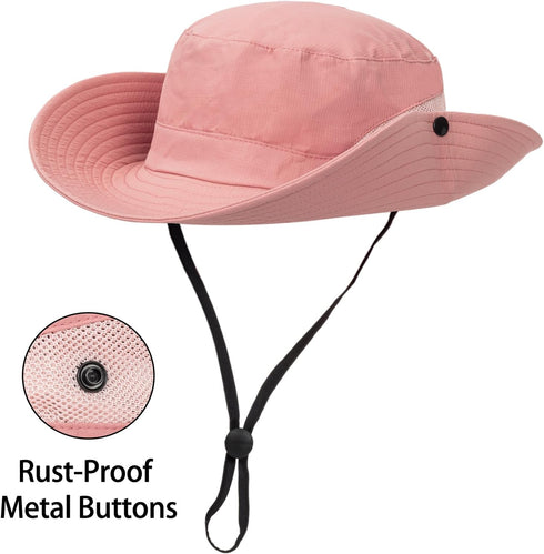 Women's Summer Sun Hat, Beach Hat with Wide Brim, Outdoor UV Protection, Packable Mesh Bucket Hat