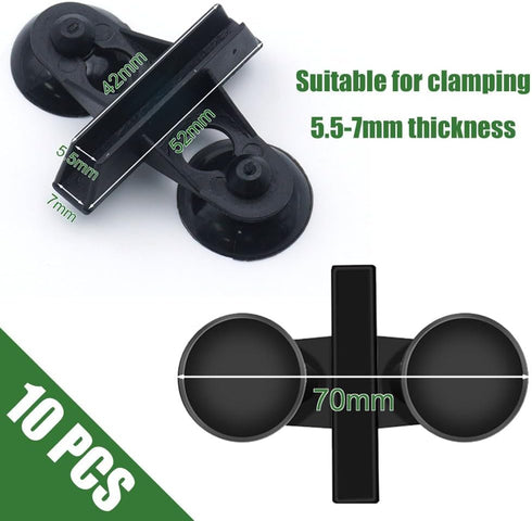 10 Pieces Black Aquarium Divider Suction Cup Clips, Plastic Mesh Board Isolation Holders for Fish Tank