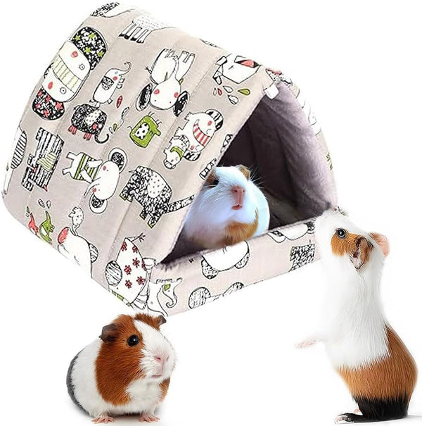 Deofun Cozy Cotton Tent for Small Animals - Guinea Pig Hideout, Hamster Bed,