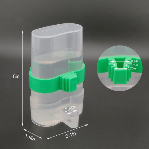 Hypeety Bird Water Feeder Dispenser, Automatic Parrot Water Feeder Cup 200ml / 7.05 oz Clear Bird Cage Feeder