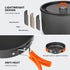Odoland 9pcs Camping Cookware Set - Non-Stick Lightweight Pots and Pans with Plastic Bowls for Outdoor Cooking