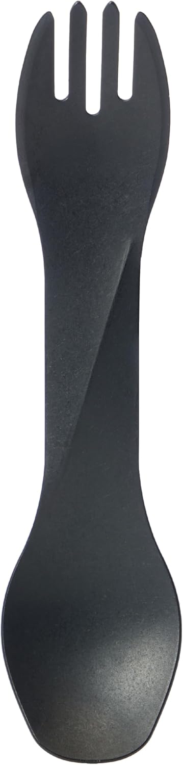 humangear GoBites Uno Travel & Camping Utensils, Portable Multi-Functional Spork, Black Titanium Dining Ware