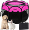 Pet Cat Playpen, Portable Foldable Dog Playpen for Indoor Cats, Outdoor Tent Crate Cage with Zipper Top Cover (Small,