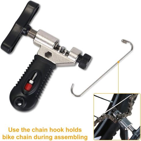 WOTOW Bike Chain Repair Tool Kit Set, Cycling Bicycle Chain Breaker Splitter Cutter & Wear Indicator Checker & Master Link Pliers Remover & Reusable Missing Connector for 6/7/8/9/10 Speed Chain by WOTOW
