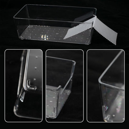 2 Pack Large Transparent Hermit Crab Water Tank with Climbing Ramp for Small to Large Hermit Crab Habitat