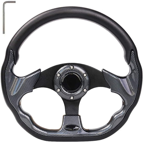 MOSNAI Golf Cart Steering Wheel or Adapter - Fits Club Car EZGO Yamaha, Universal D Shape Design