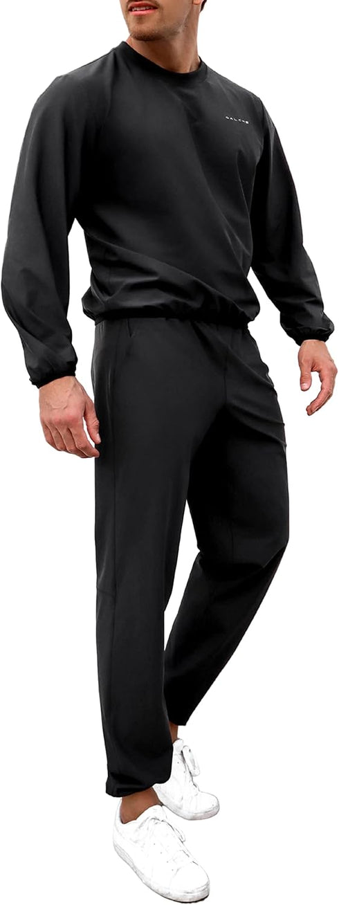 Sauna Suit for Men, 2 Piece Set Weight Loss Sweatshirts Pant Gym Workout Boxing Clothes