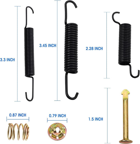 Roykaw EZGO Brake Shoes Pads and Spring Kit for 1996-Up TXT/ST350/Workhorse, Yamaha 1993-Up G14, G16, G19-G22