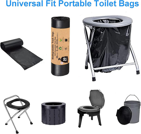 TL-JIYPU 40 Count, 8 30 Compostable Camping Toilet Bags - Gallon, Liter, Portable Toilet Replacement Bags for Outdoors