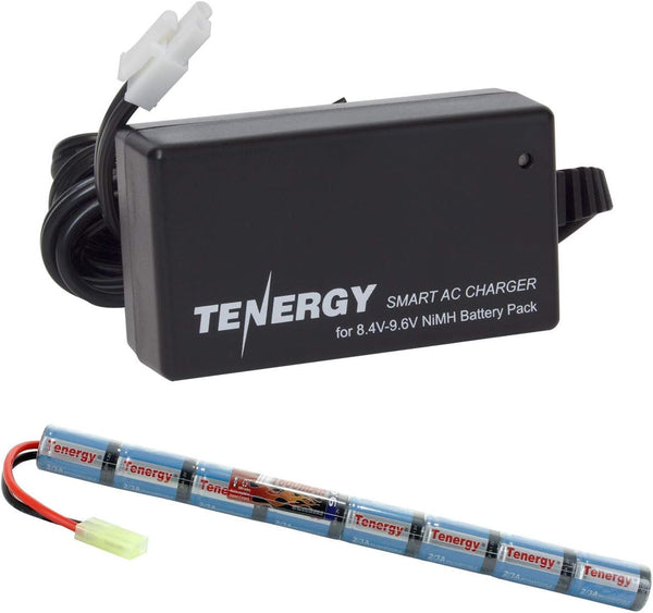 Tenergy 9.6V 1600mAh NiMH Airsoft Battery with Mini Tamiya Connector + Charger