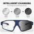 ROCKBROS Photochromic Cycling Glasses for Men, Clear Safety Glasses for Road Mountain Bike Bicycle