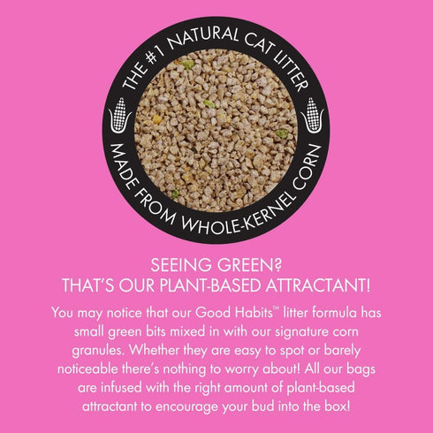 WORLD'S BEST CAT LITTER Good Habits Cat Attract Litter, 32 lb Bag, Natural Plant-Based, Unscented, Flushable