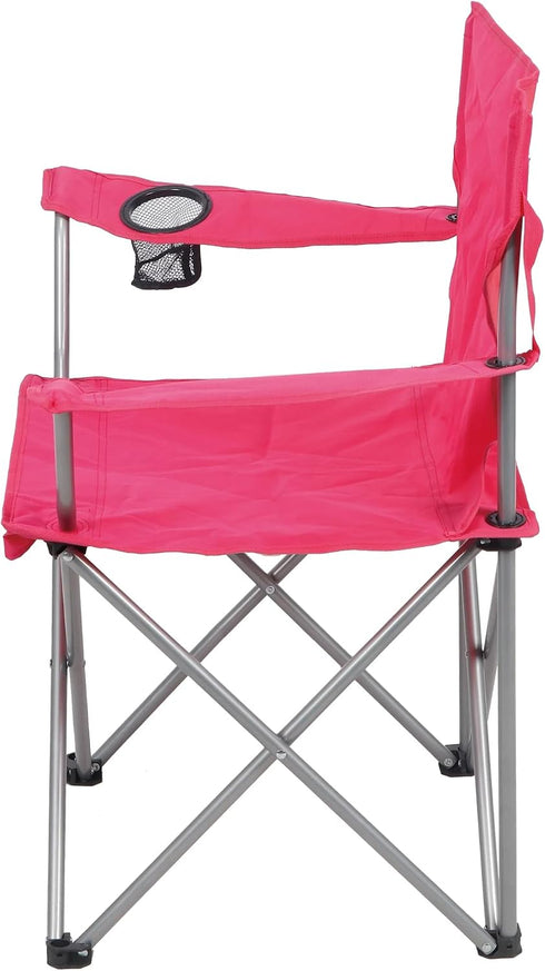 Generic 250 lbs Folding Camp Chair, Quad Fold with Cup Holder Steel Frame Capacity for Camping, Tailgating, Outdoor