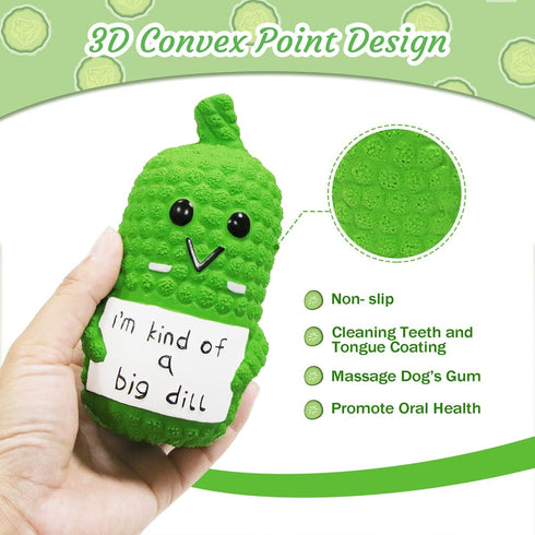 Pickle Squeaky Dog Toys, Funny Latex Chew Toys for Teething Puppies, Mild Chewing for Small, Medium, Large Dogs