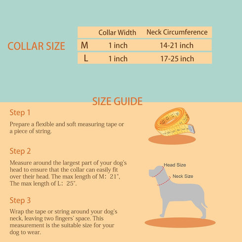 Martingale Collar for Dogs - 1 inch Sturdy Durable Collars for Medium and Large Breeds for Training and Daily Use