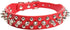 Mushrooms Spiked Rivet Studded Adjustable PU Leather Pet Collars for Dogs and Cats (Medium, Red)