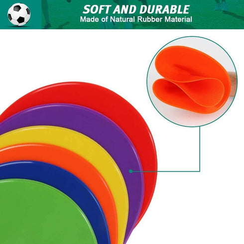 TuXHui 4 Inch 9 Inch 6/12/24/60Pcs & Poly Spot Markers for Gym Floor, Non-Slip Rubber Floor Dots Flat Cones, Agility