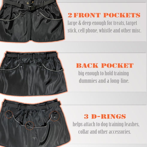 Dog Trainer Vest for Men Women, Big Deep Pockets, D-Ring, Waist Treat Pouch for Holding Toys, Training Dummies