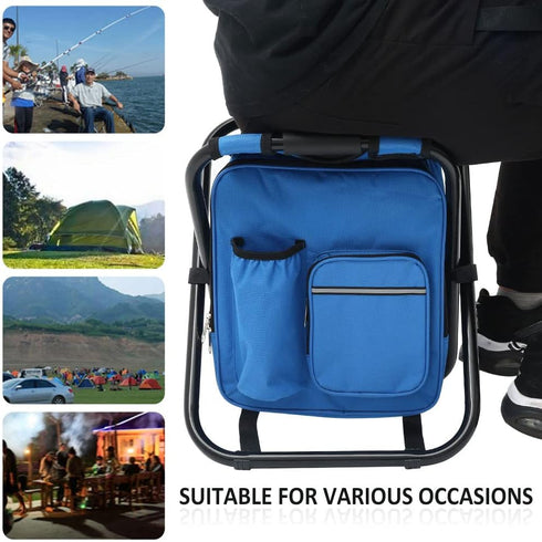 Fishing Chair Portable Camping Chair, Collapsible Insulated Cooler Bag for Hunting and Fishing Gear