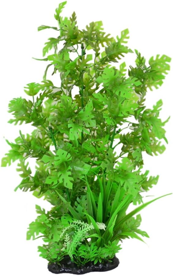 CNZ Aquarium Decor Fish Tank Decoration Ornament Artificial Plastic Plant Green, 15-inch by CNZ