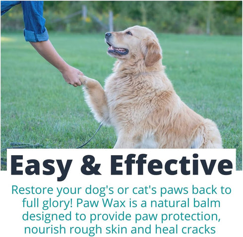 Paw Wax, 2 Oz Tin of Dog Paw Balm for Dry Paws, Moisturizer for Dogs and Cats