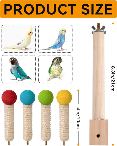 Goodlifebird 360 Bird Perch Toy, Rotating Parrot Perch, Interactive Spinning Bird Cage Toy for Budgies, Cockatiels