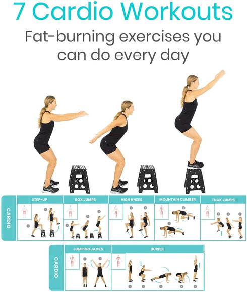 Vive Bodyweight Exercise Poster, Laminated Workout Poster for Home Gym Decor, No Equipment Needed