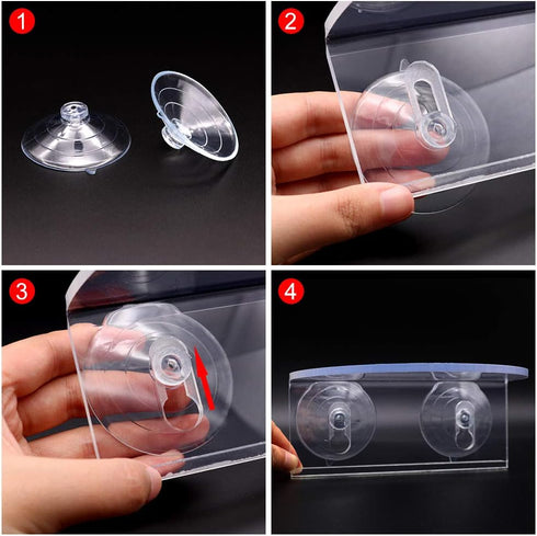 2Pack Aquarium Shelf, Transparent Acrylic Ledge Plants Holder with Strong Suction Cups for Fish Tank Decorations