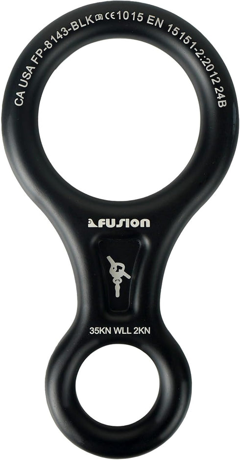 Fusion Climb Figure 8 Descender - Aluminum Descender, Black