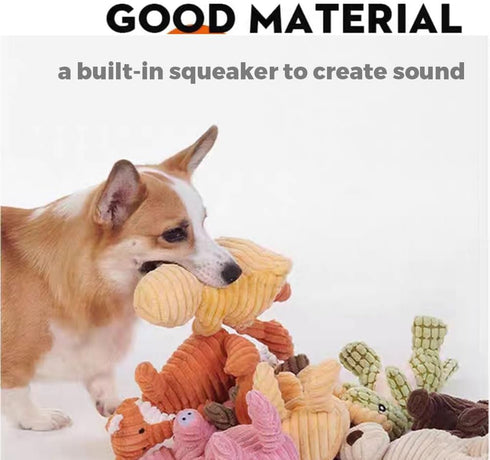 5 Pack Tough Dog Toys Assortment Bundle, Stuffed Squeaky Dog Toys, Squeak Toy for Medium Large Dogs, Puppy Pet Mutt