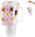 Water Bottle Pouch with Charm and Handle, Silicone Carrier Bag with Strap for Stanley Quencher Adventure